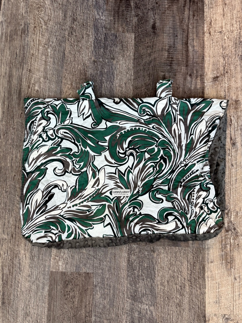 Carseat Canopy Green and White Patterned Infant Carseat Cover Paisley